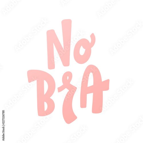 No Bra text vector illustartion. 13 october day.