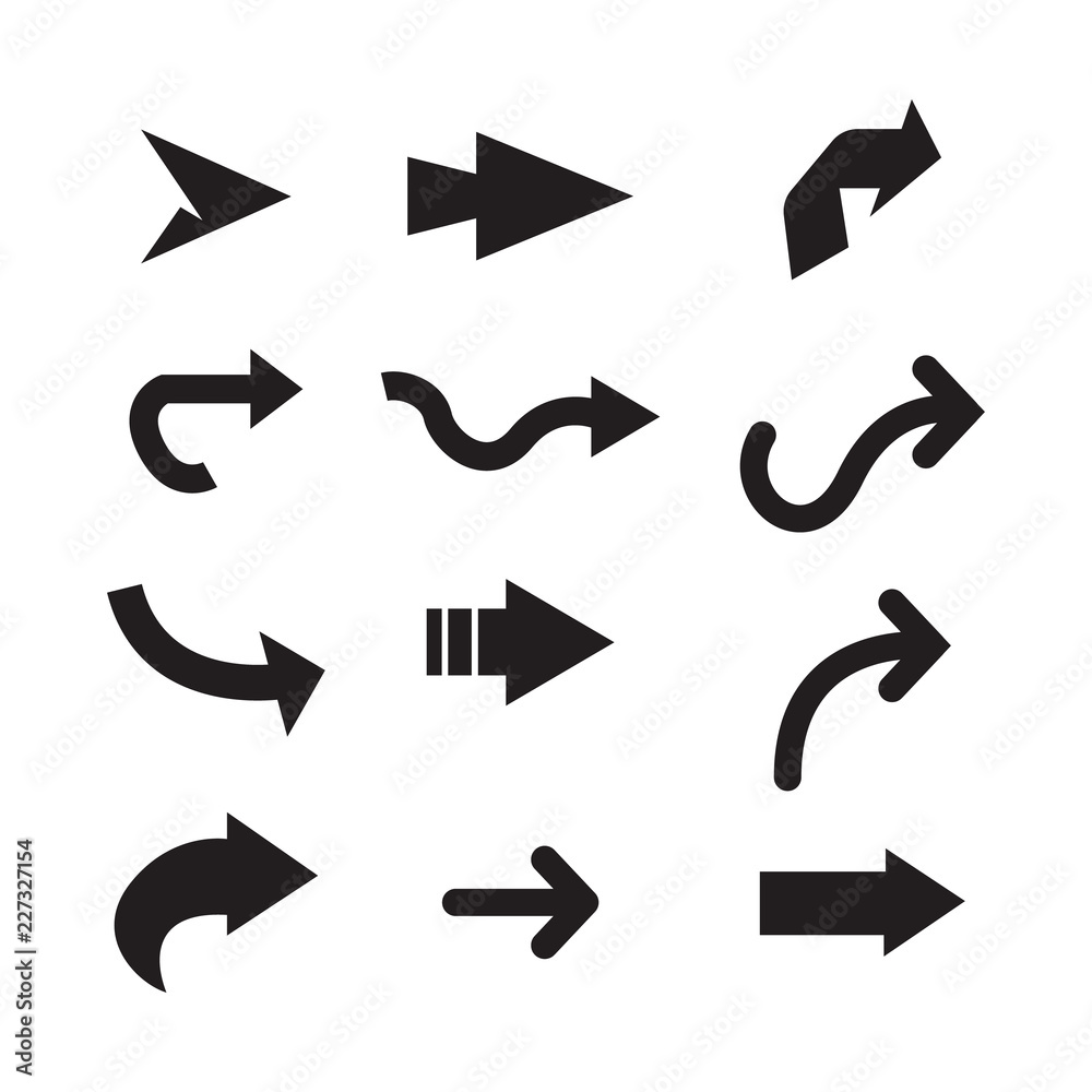 Flat design vector arrow icons