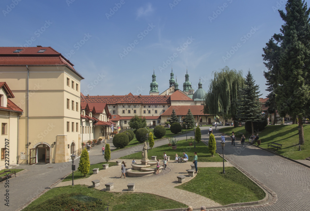 Kalwaria Zebrzydowska, Polska, 02 września 2018: Monastery of Kalwaria Zebrzydowska, and the UNESCO world heritage site in Lesser Poland