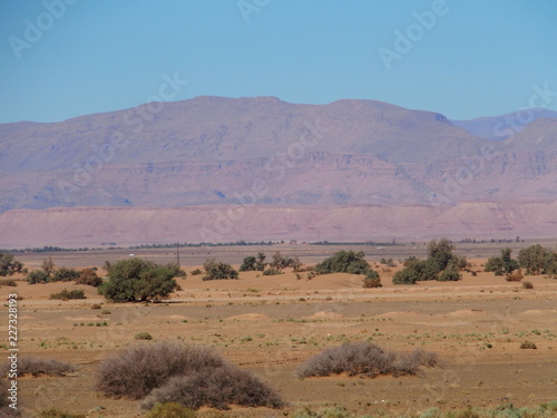 Amazing view of sandy desert at high ATLAS MOUNTAINS range landscape in MOROCCO