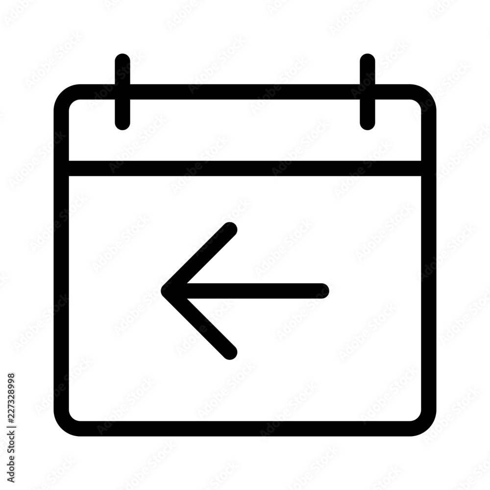 Calendar Previous Interface UI UX Software App vector icon Calendar Previous Interface UI UX Software App vector icon