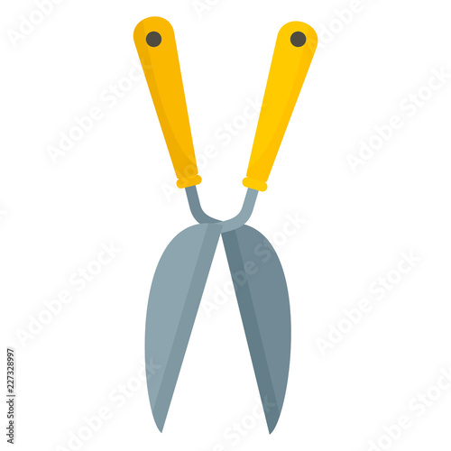 Garden scissors icon. Flat illustration of garden scissors vector icon for web design