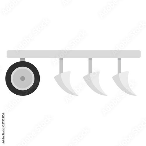 Tractor plow icon. Flat illustration of tractor plow vector icon for web design