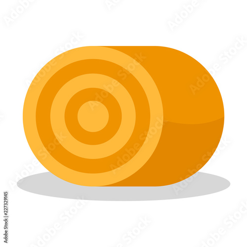 Farm yellow grass stack icon. Flat illustration of farm yellow grass stack vector icon for web design