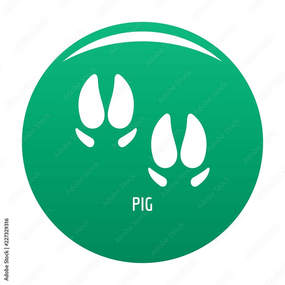 Pig step icon. Simple illustration of pig step vector icon for any design green Pig step icon. Simple illustration of pig step vector icon for any design green