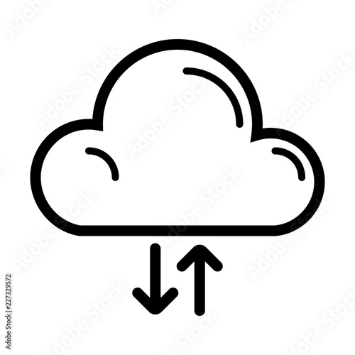 Cloud Transmit Internet Web Technology Computer vector icon