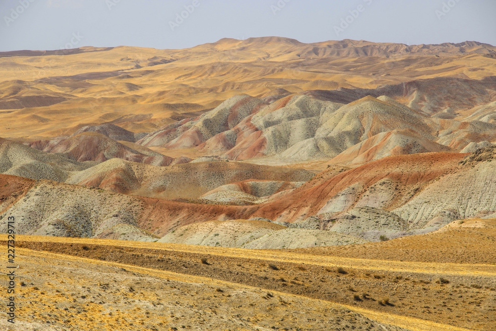 The most beautiful colorful mountains similar to eastern spices in Tabriz, Iran