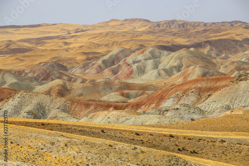 The most beautiful colorful mountains similar to eastern spices in Tabriz, Iran
