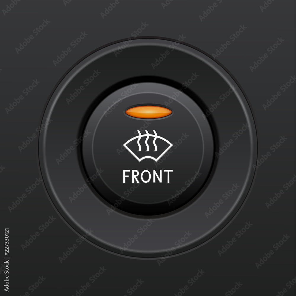 Obraz premium Front glass heating button. Car dashboard element