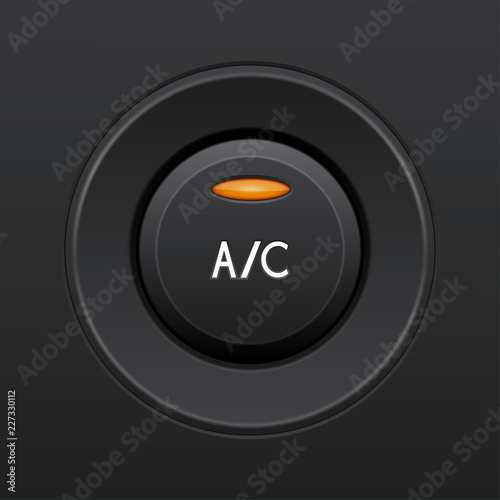 Air conditioning button. Car dashboard element