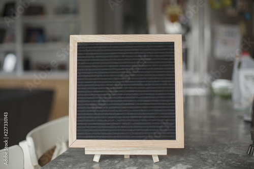 Blank, black felt board for quotes
