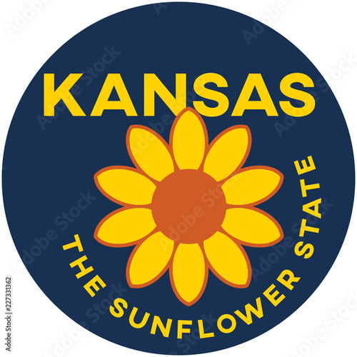 kansas: the sunflower state | digital badge