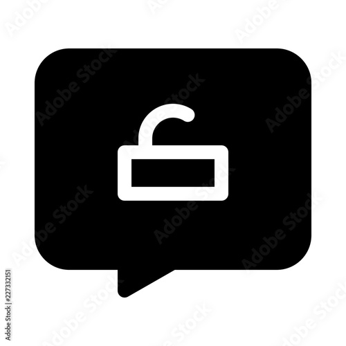 Chat Unlock Protect Protection Secure vector icon