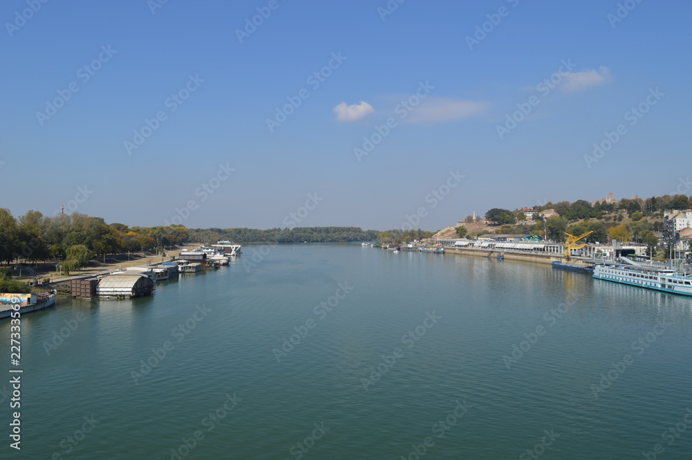 Belgrade panorama with mouth of Sava and Danube river