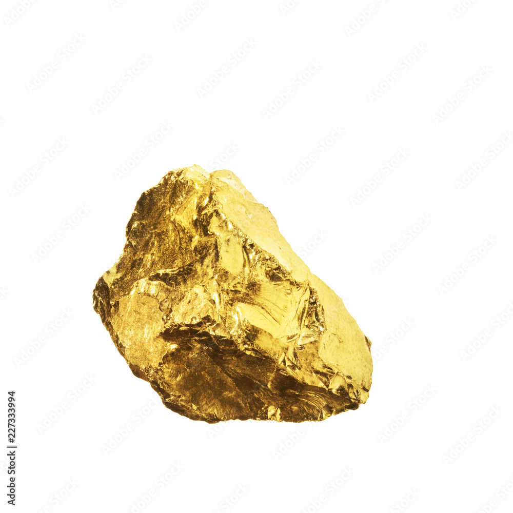 A gold nugged isolated on white background A gold nugged isolated on white background