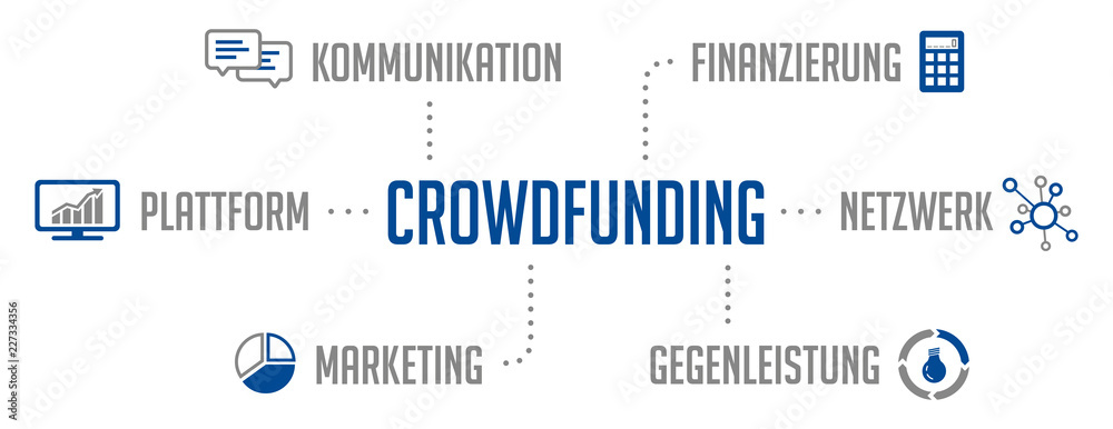 Crowdfunding Infografik Blau
