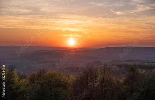 The ladscape at sunset in Germany . © wlad074