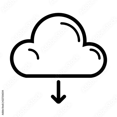 Cloud Download Internet Web Technology Computer vector icon