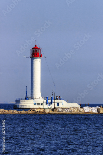 Lighthouse against the blue sky
