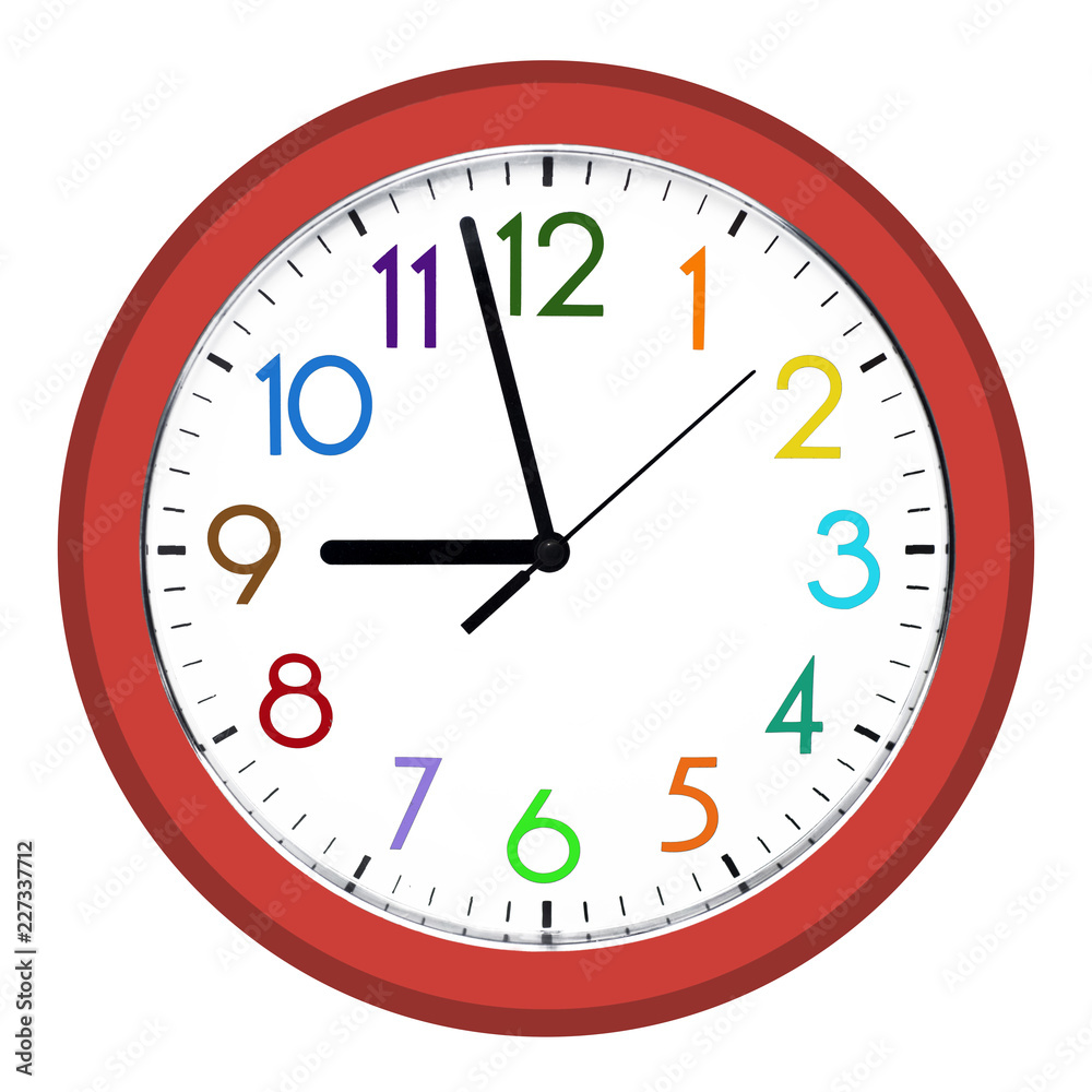 White wall clock. Isolated on white background. White wall clock. Isolated on white background.