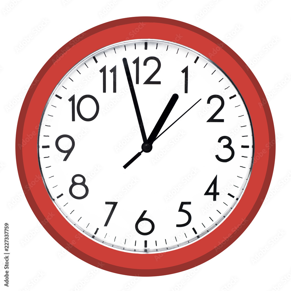 White wall clock. Isolated on white background. White wall clock. Isolated on white background.