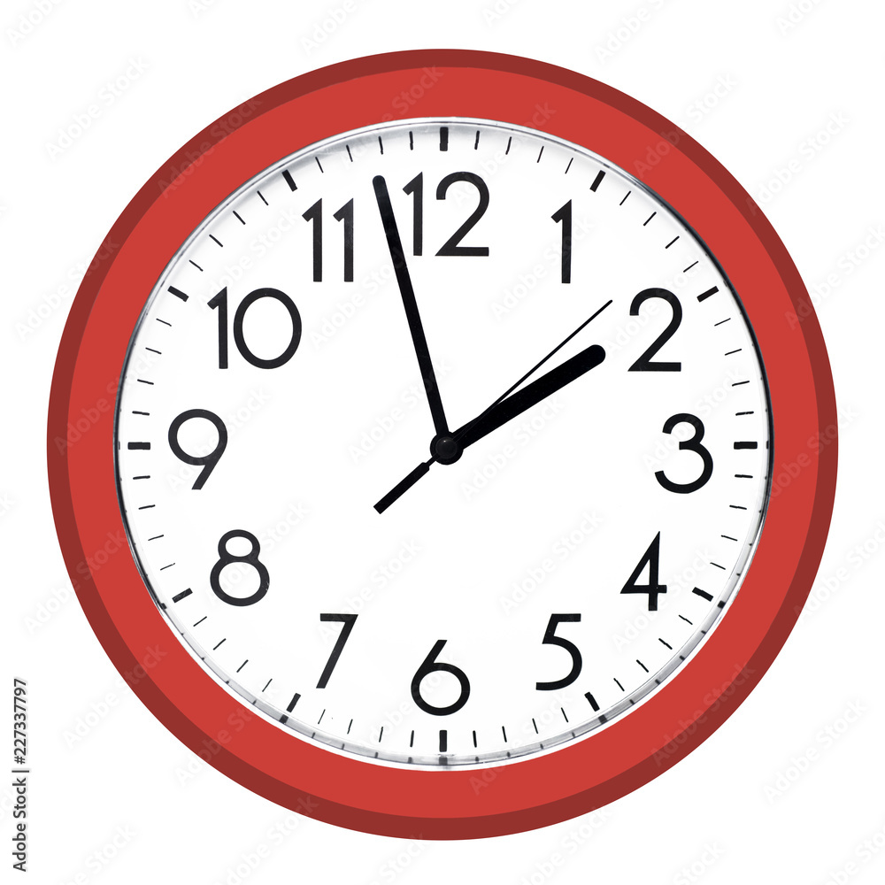 White wall clock. Isolated on white background. White wall clock. Isolated on white background.