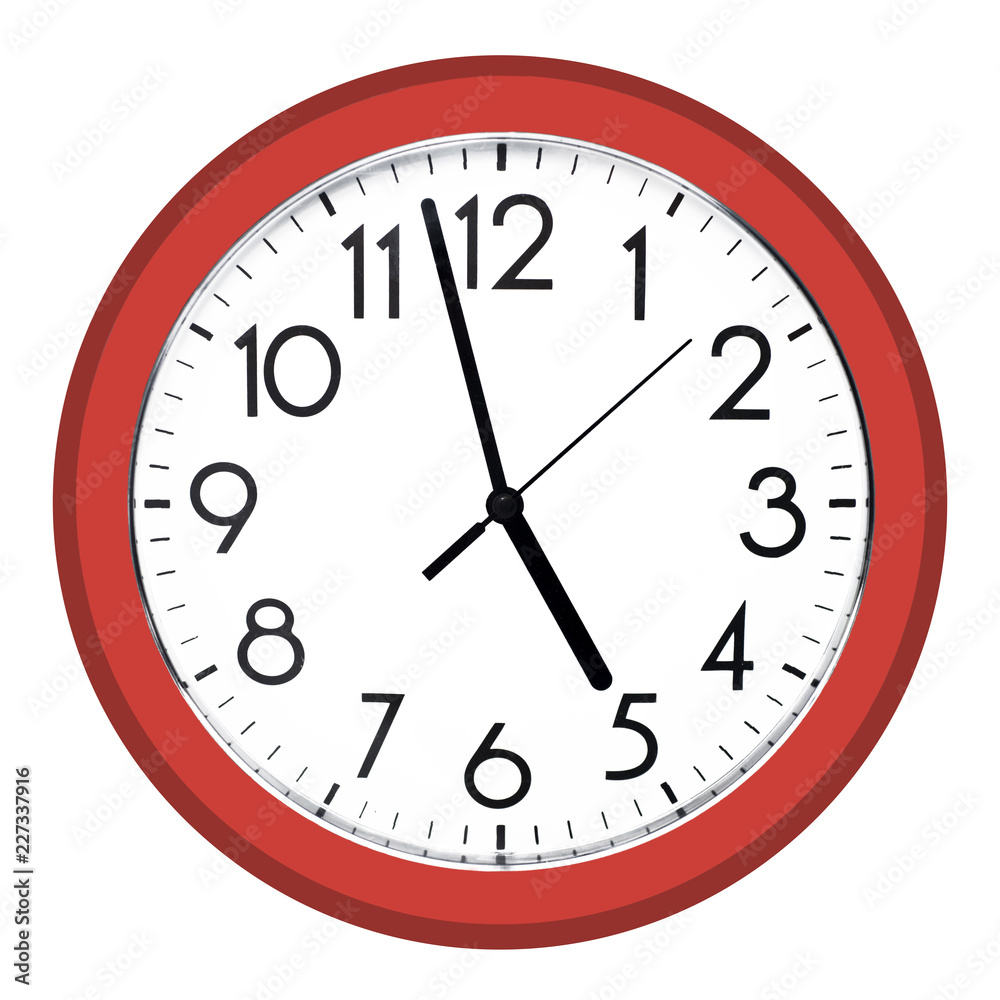 White wall clock. Isolated on white background. White wall clock. Isolated on white background.