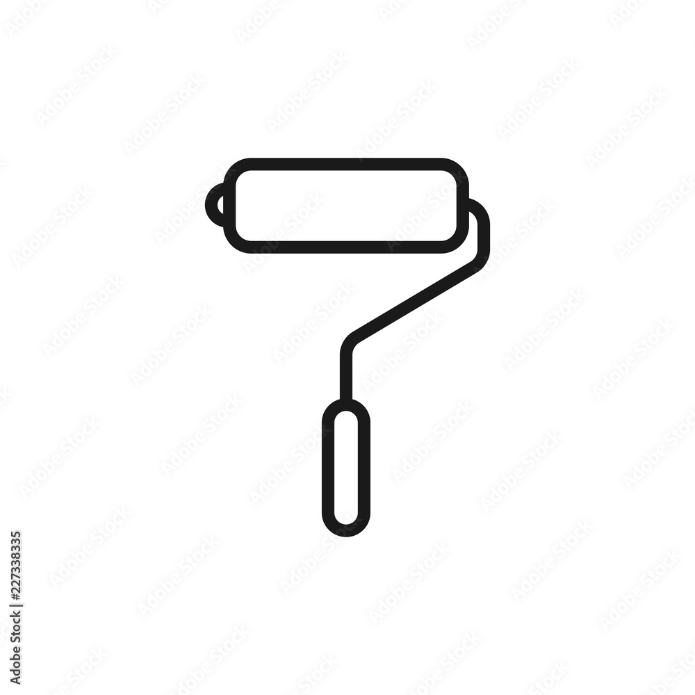 Fototapeta premium Paint roller icon vector isolated on white background for your web and mobile app design, Paint roller logo concept , outline thin shape on line style with strokes