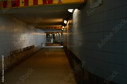Photography tunnel in light in slussen, stockholm