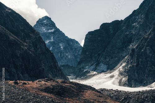 Glacier Azarova. Mountains ridge Kodar, Pik BAM - the highest peak of the ridge Kodar in Transbaikalia photo