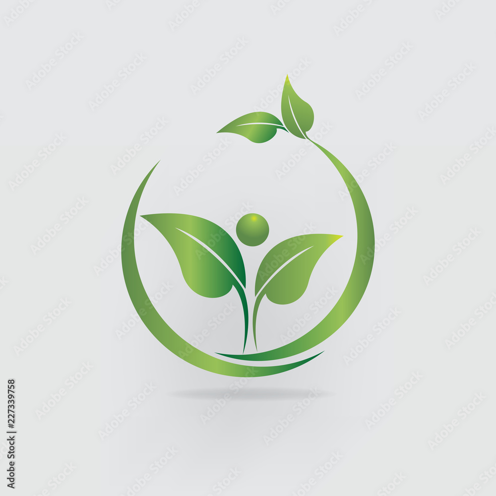Logo health nature leaf people icon vector design Logo health nature leaf people icon vector design