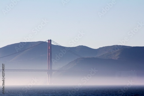 Golden gate bridge in the fog