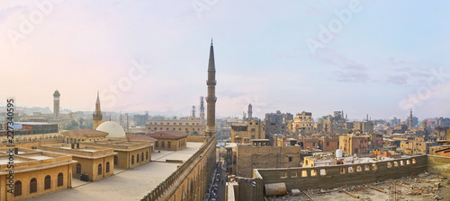 Panorama of Islamic Cairo roofs, Egypt photo