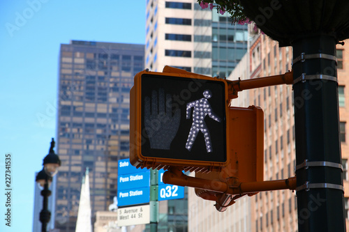 Pedestrian walking sign traffic light