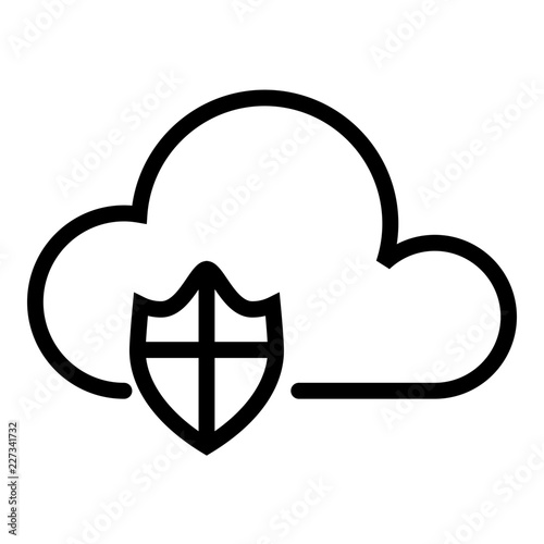 Cloud Protect Computer Service IT Programming Hardware Webdesign vector icon