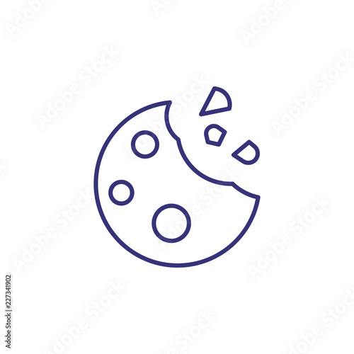 Raisin cookie line icon. Bisquit, dessert, snack. Baking concept. Vector illustration can be used for topics like coffeeshop menu, bakery, cooking