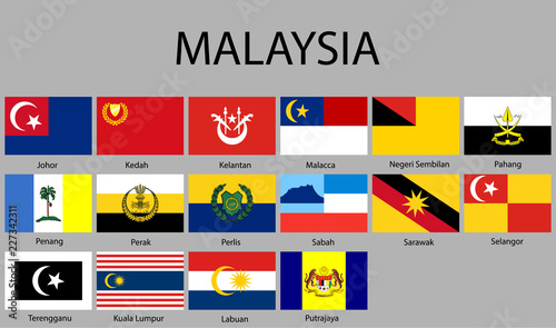 all Flags of regions of Malaysia photo