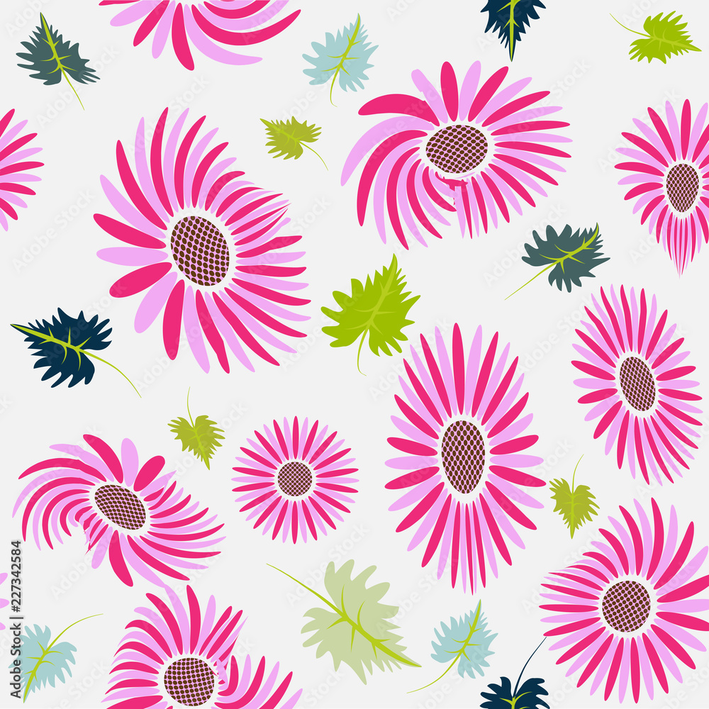 Flowers seamless background vector image Flowers seamless background vector image