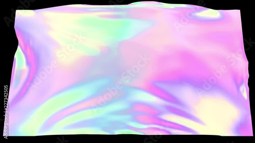 Cloth in holographic and iridescent colors windy photo