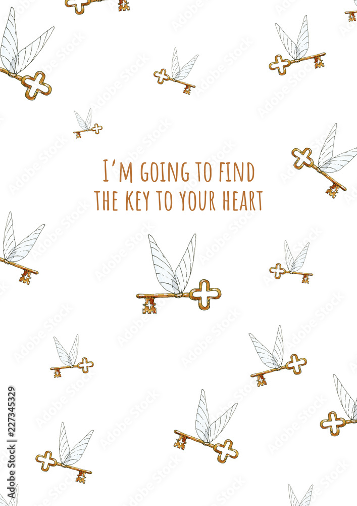 Obraz premium Rady made gift postcard I'm going to find the key to your heart - for those you love