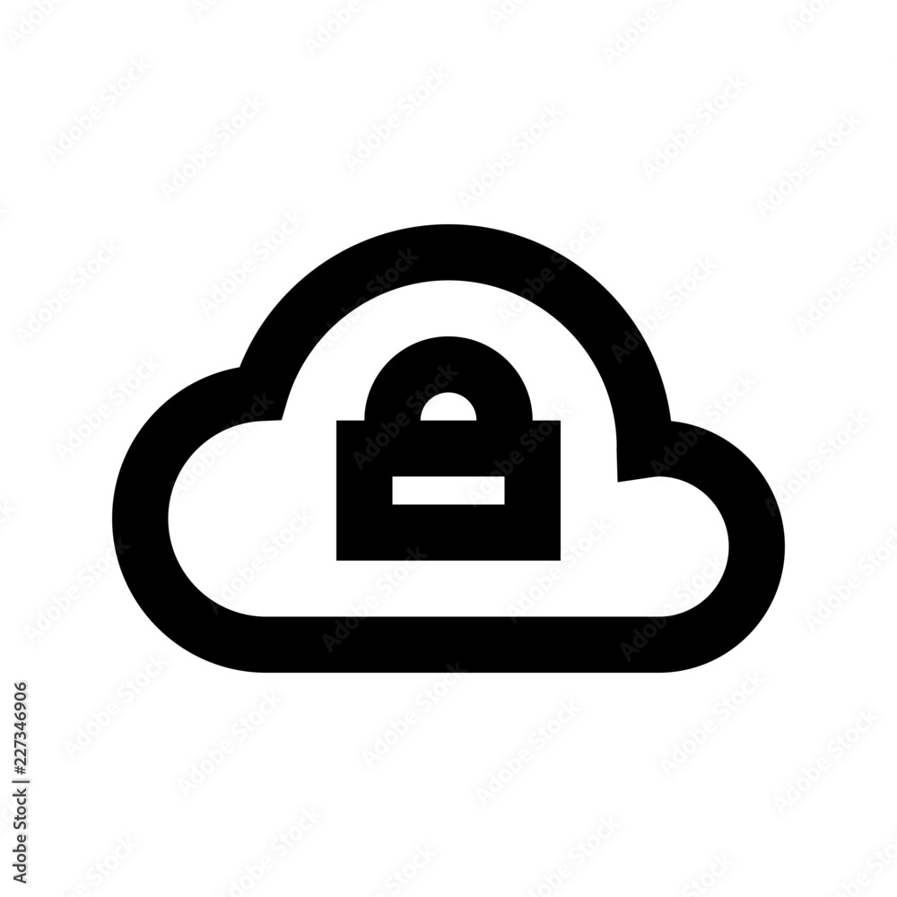 Cloud Lock Security Protect Protection Secure vector icon Cloud Lock Security Protect Protection Secure vector icon