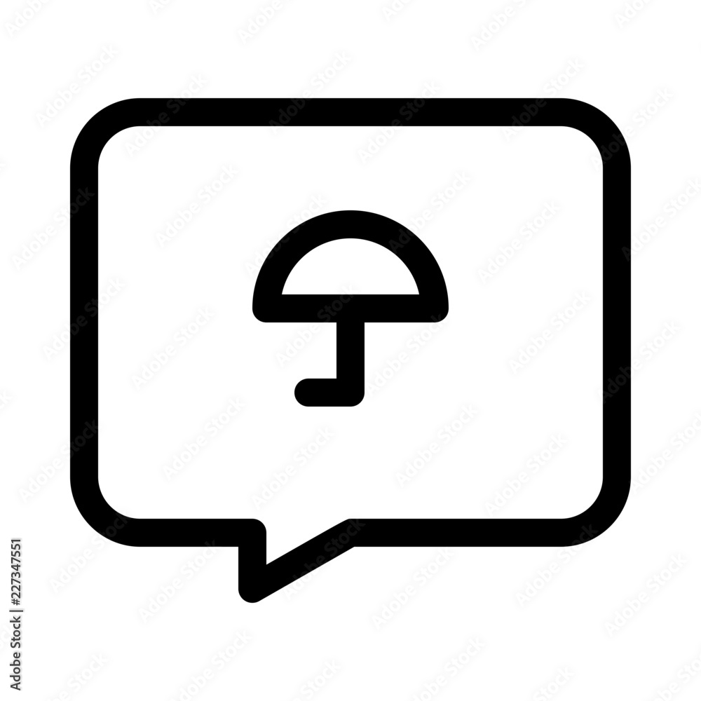 Chat Umbrella Protect Protection Secure vector icon Chat Umbrella Protect Protection Secure vector icon