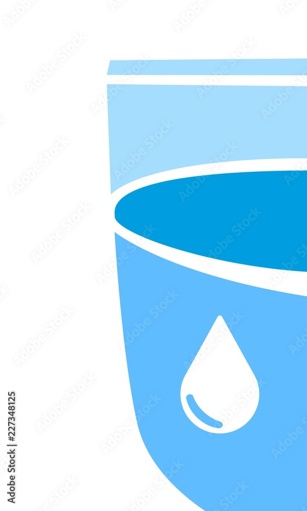 Glass of water with drop. Abstract simple. Vector illustration Glass of water with drop. Abstract simple. Vector illustration