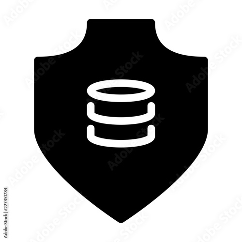 Database Shield Security Safety Protection Secure vector icon