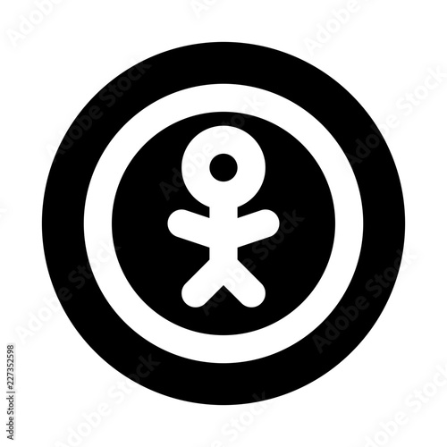 Contactless Isolated Friendless vector icon