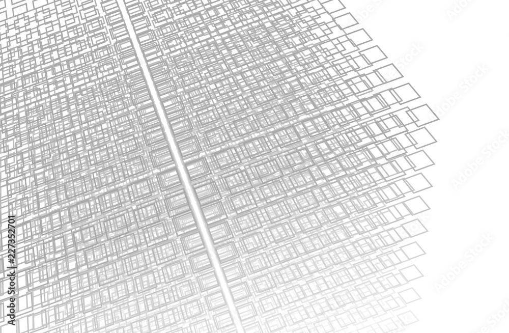 Obraz premium Wireframe structure. Geometric structure from small pieces. Big data. Smart system. Vector Background.