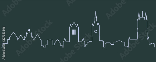 Ghent Single Line Skyline