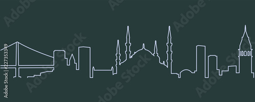 Istanbul Single Line Skyline