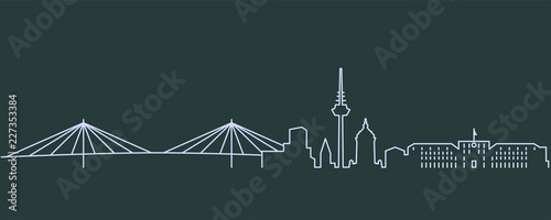 Mannheim Single Line Skyline