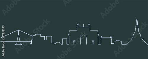 Mumbai Single Line Skyline